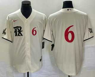 Men%27s Texas Rangers #6 Josh Jung Number Cream 2023 City Connect Cool Base Stitched Baseball Jersey